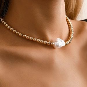 Gold Beads Baroque Necklace Choker